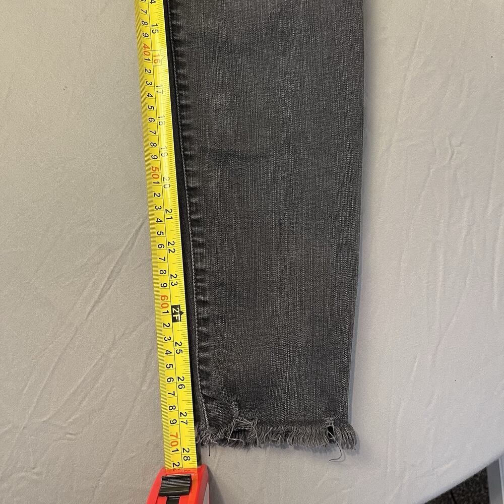 Madewell Jeans Women 31 Curvy 9" High-Rise Skinny Black Faded Freyed Hem Stretch - Picture 7 of 10